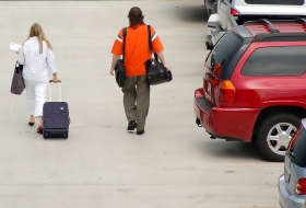 Travellers with suitcases